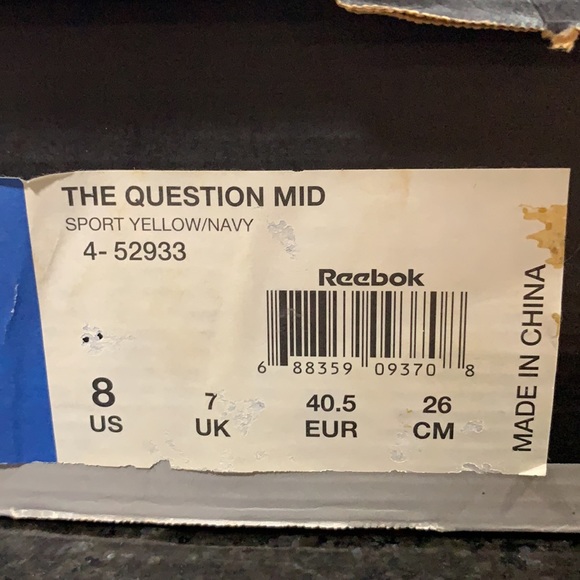 Original Reebok Allen Iverson All Star Game 2000 The Question Mid Size 8. - Picture 2 of 8